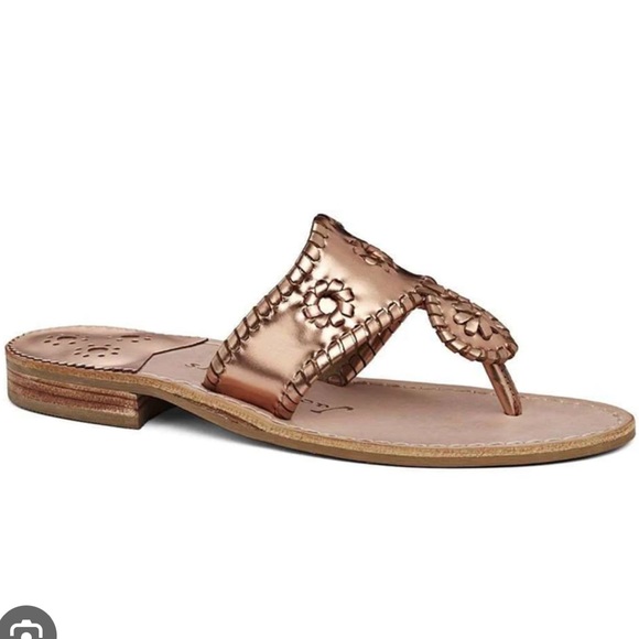 ICONIC Jack Rogers Jacks Flat Rose Gold Sandal - Picture 1 of 4